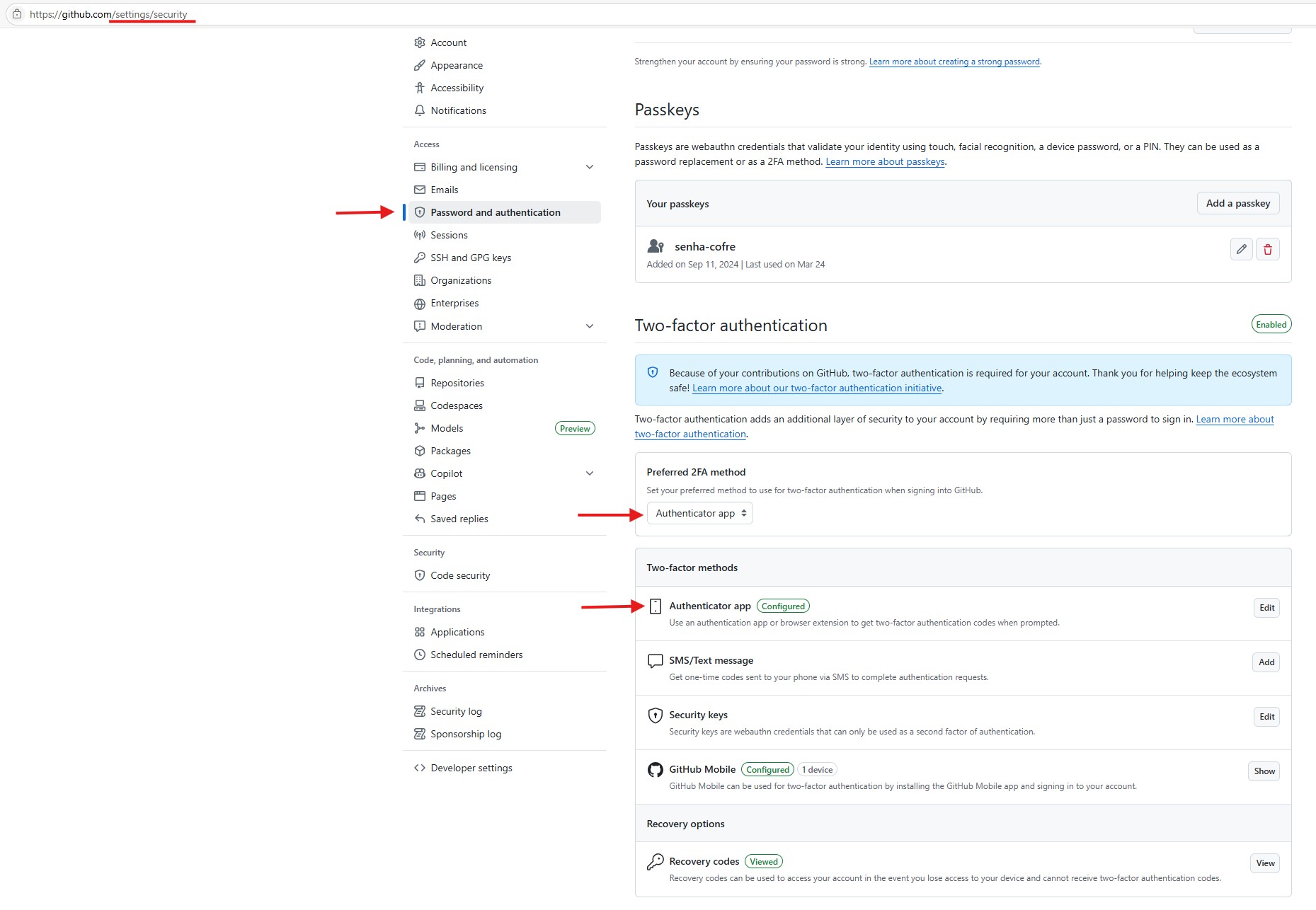 Configurando 2FA